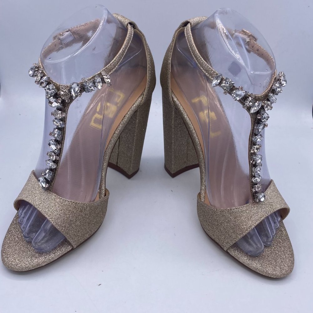 FSJ T-Strap Open Toe Sandals Rhinestones - Picture 2 of 10